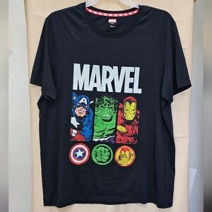 MARVEL Avengers Graphic T-Shirt Men's XL Black Captain America Hulk Iron Man